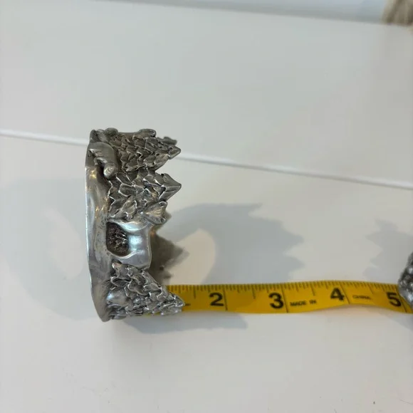 Vintage pewter holiday themed candle holder SET by Seagull Canada 1994 - Picture 12 of 14